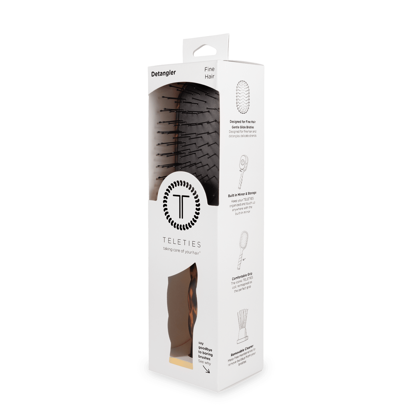 Detangler Hair Brush for Fine Hair - Tortoise - She Chester