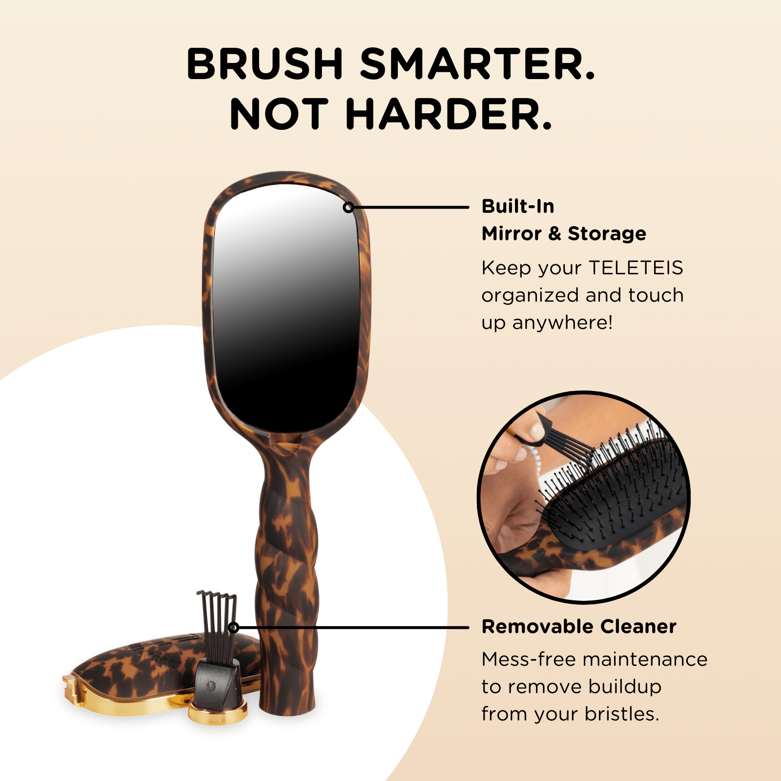Detangler Hair Brush for Fine Hair - Tortoise - She Chester