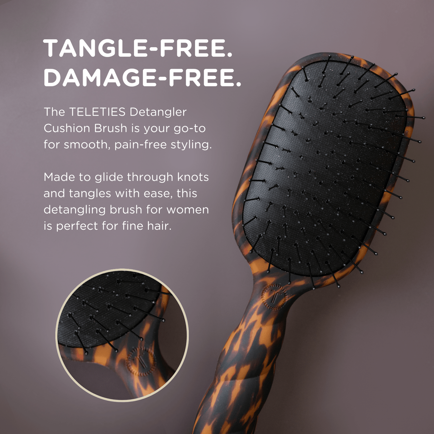 Detangler Hair Brush for Fine Hair - Tortoise - She Chester