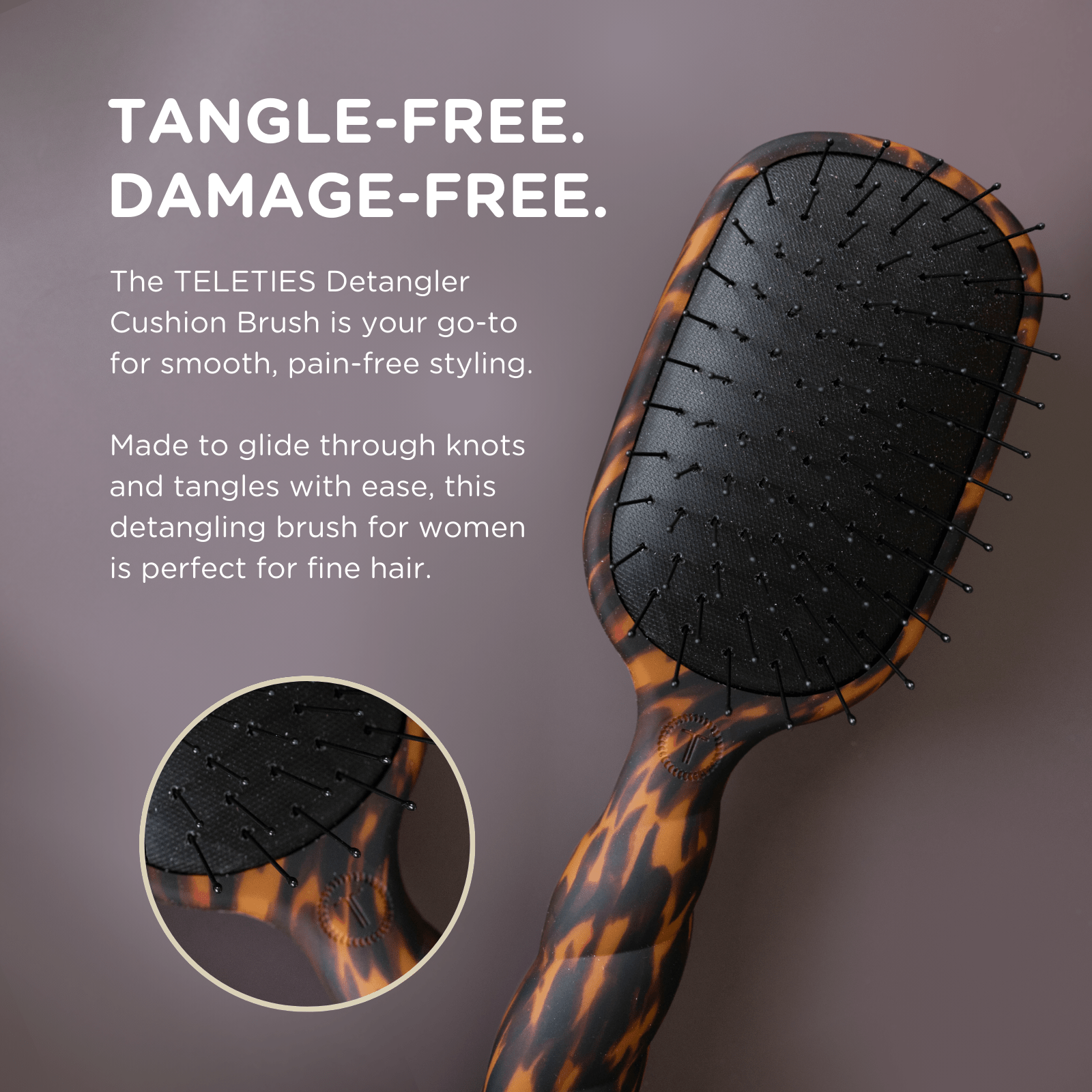 Detangler Hair Brush for Fine Hair - Tortoise - She Chester