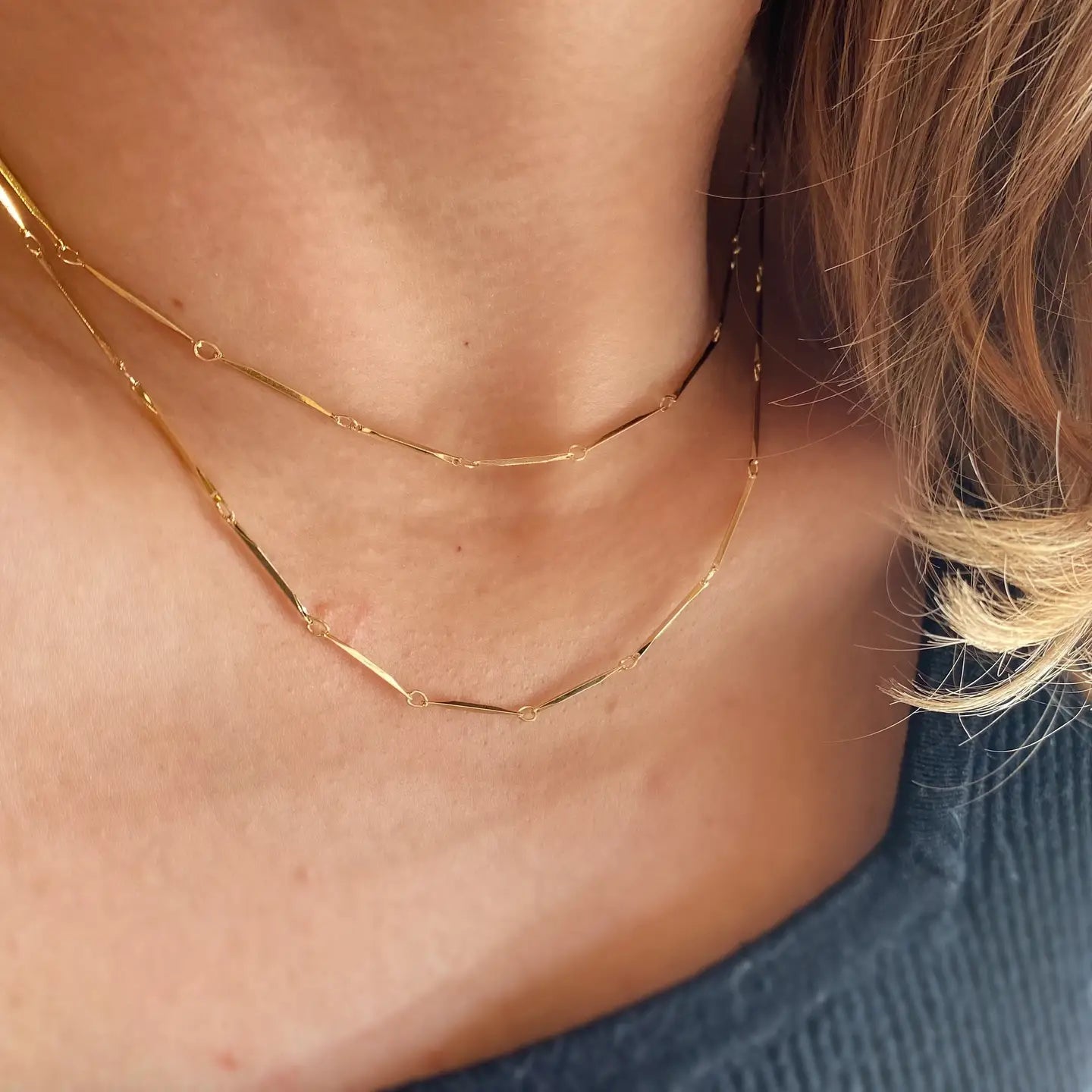 Diamond Cut 1mm 18K GF Chain - She Chester