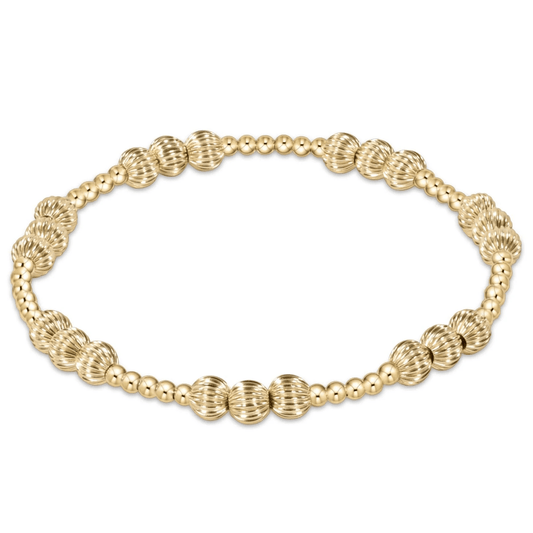 Dignity Joy Pattern 5mm Bead Bracelet - Gold - She Chester