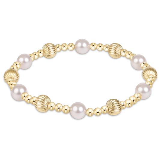 Dignity Sincerity Gold 6mm Bracelet - Pearl - She Chester