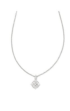 DIRA CRYSTAL SHORT PENDANT NECKLACESILVER WHITE CRYSTAL - She Chester