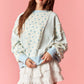 Ditsy Blue Flower Stripe Pullover - She Chester