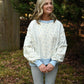 Ditsy Blue Flower Stripe Pullover - She Chester