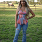 Dixie Pink Patchwork Tank - She Chester