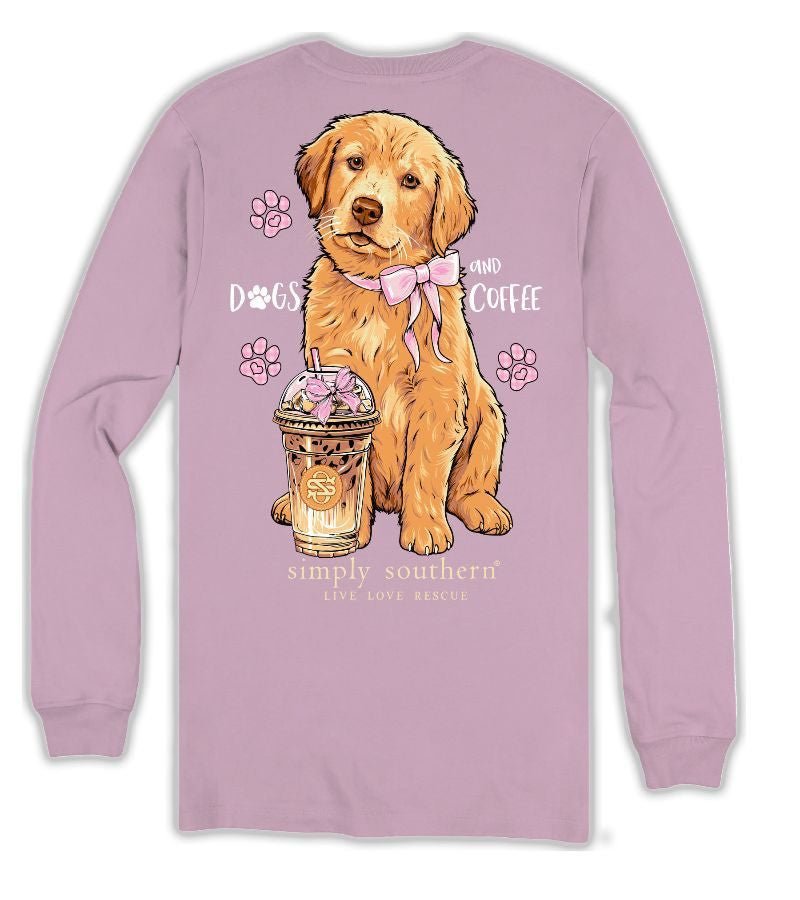 Dogs and Coffee LS Tee - She Chester
