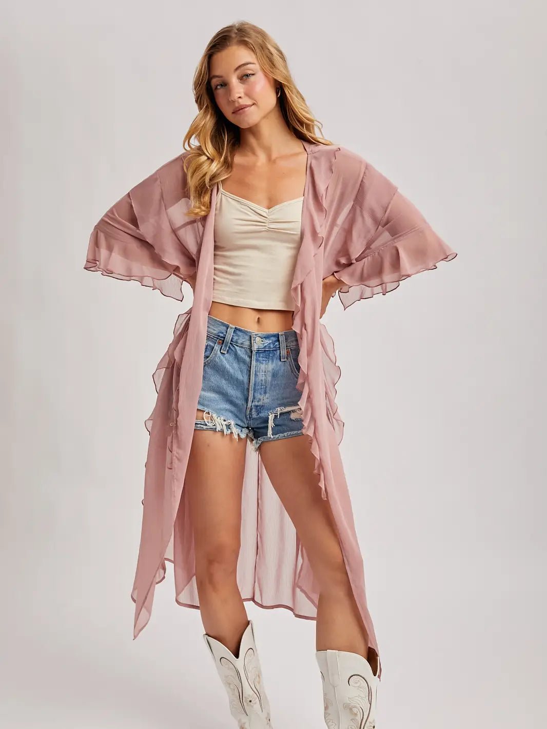 Dolly Rose Ruffle Kimono - She Chester
