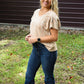 Dolmen Boot Stitch V Neck Tee - She Chester
