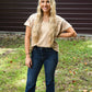 Dolmen Boot Stitch V Neck Tee - She Chester