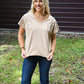 Dolmen Boot Stitch V Neck Tee - She Chester