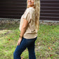 Dolmen Boot Stitch V Neck Tee - She Chester