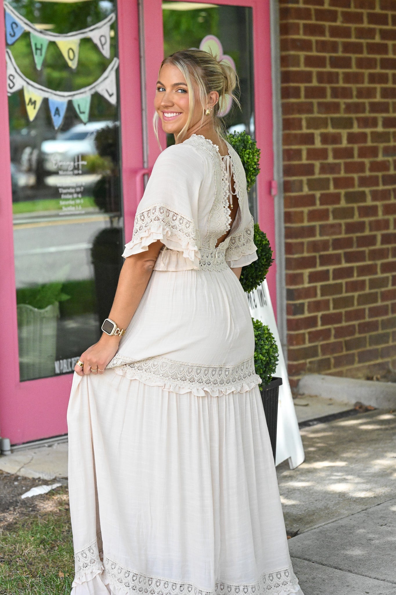 Dreams Ivory Lace Maxi Dress - She Chester