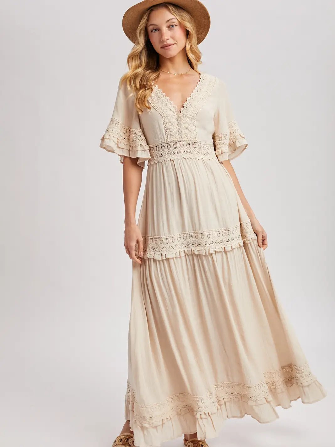 Dreams Ivory Lace Maxi Dress - She Chester