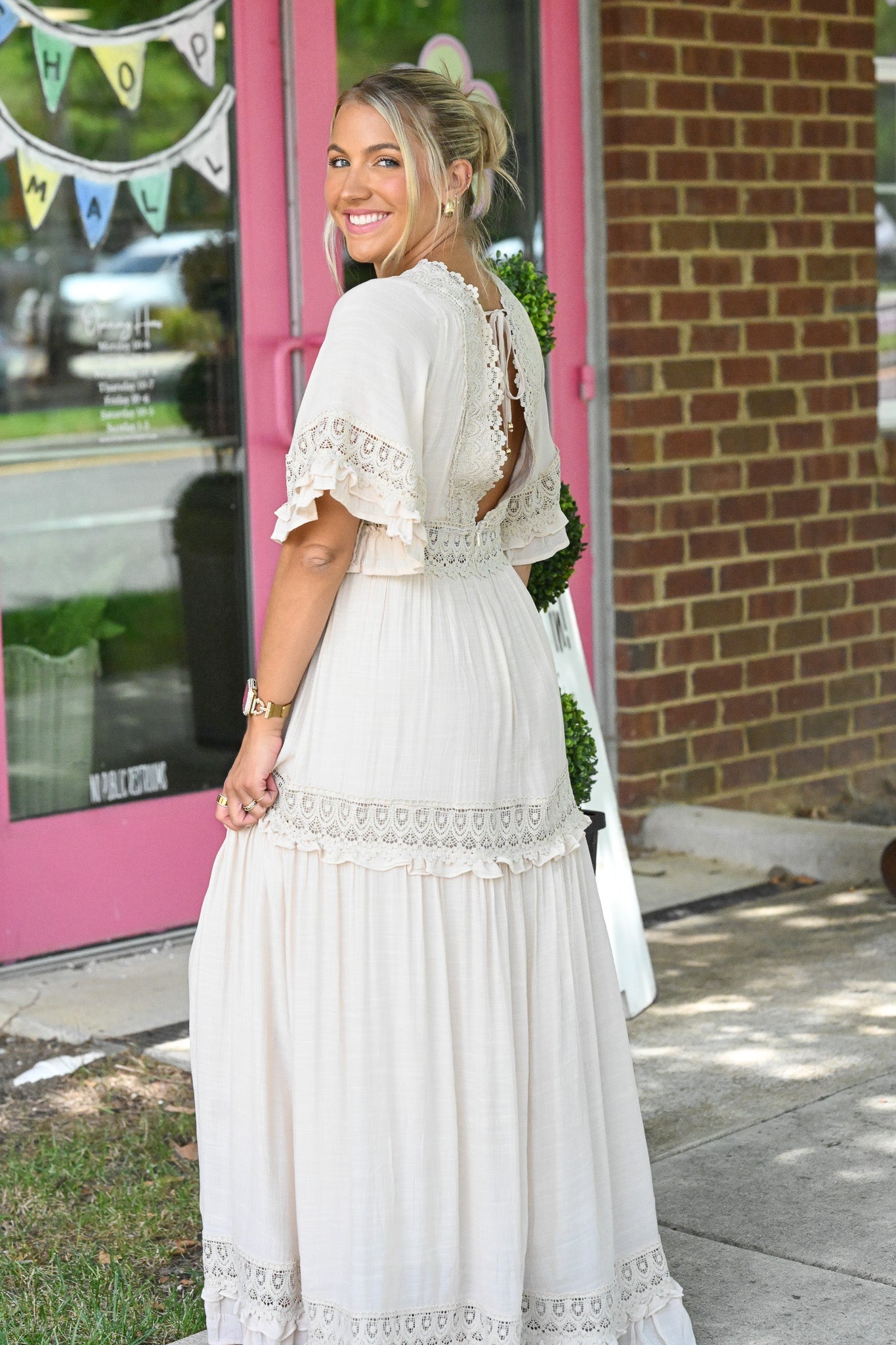 Dreams Ivory Lace Maxi Dress - She Chester