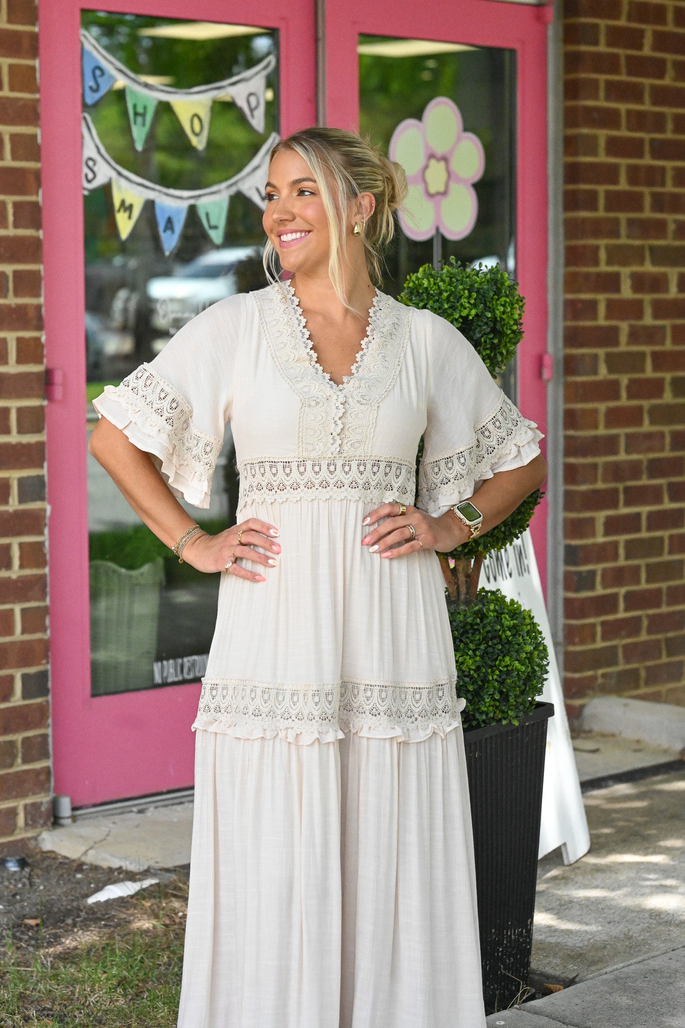 Dreams Ivory Lace Maxi Dress - She Chester