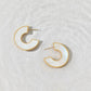 Dua Mother Of Pearl Medium Hoop Earring - She Chester