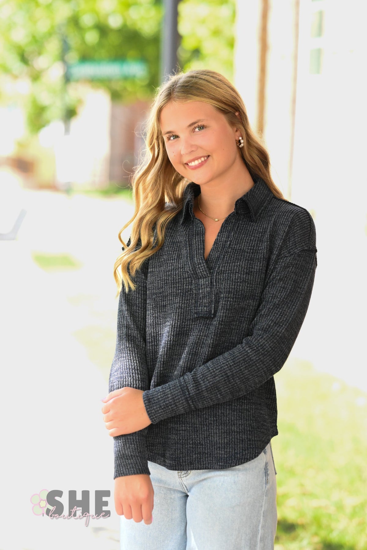 Dusk Ribbed Long Sleeve - She Chester