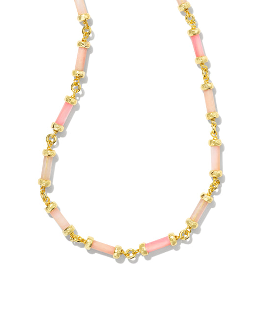GIGI STRAND NECKLACE IN GOLD PINK MIX