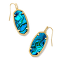 Elle Gold Teal Abalone Earring