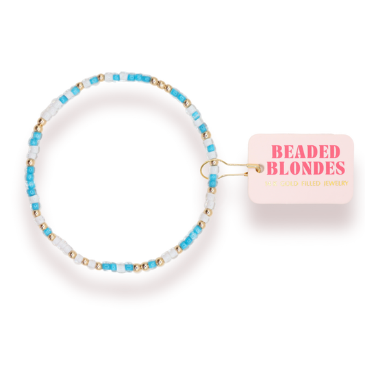 Teal Breeze Sprinkle Bracelet: Standard 6.75 inch