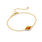Framed Abbie Delicate Chain Bracelet Gold Marbled Amber Illusion