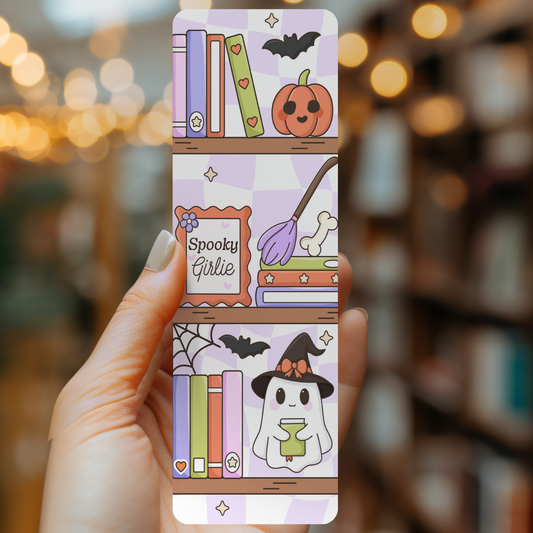 Spooky Girlie Bookshelf Bookmark – Soft Matte Laminated 
