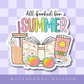 All Booked For Summer Sticker: 2.5"