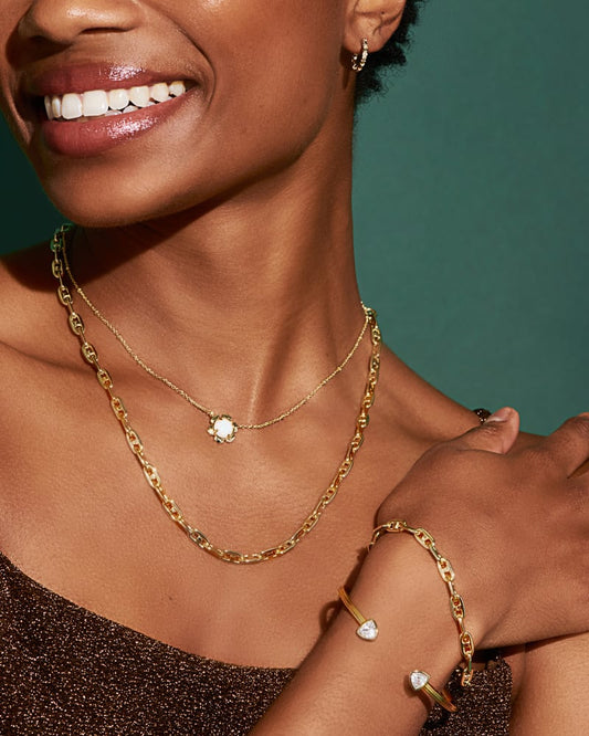Susie Short Gold White Opal
