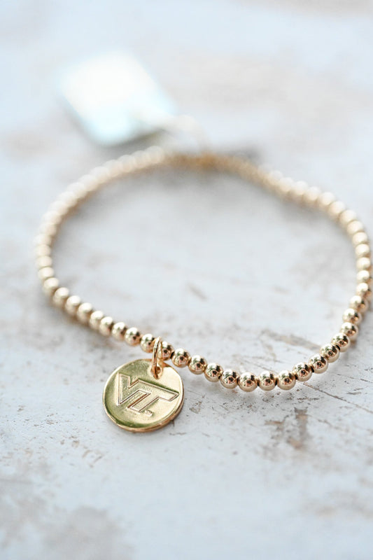 eCollegiate Classic 3mm Bracelet - Virginia Tech Disc - She Chester