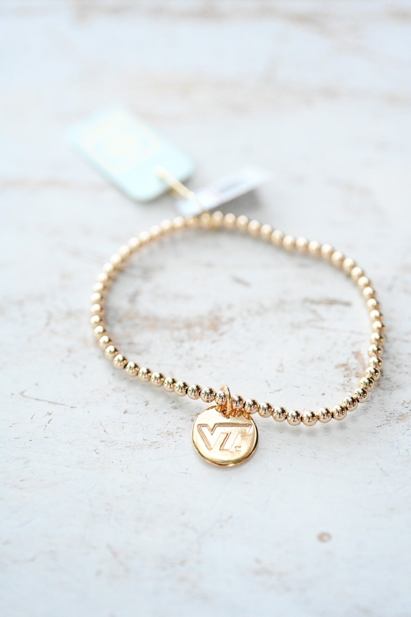 eCollegiate Classic 3mm Bracelet - Virginia Tech Disc - She Chester