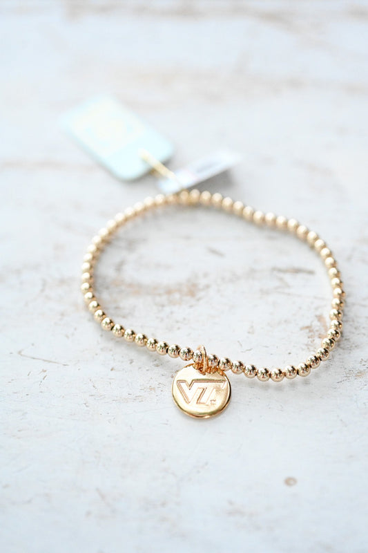 eCollegiate Classic 3mm Bracelet - Virginia Tech Disc - She Chester