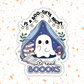 Bootiful Night To Read Sticker – Bookish Ghost, Glossy Vinyl: 2.5"