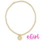 EGIRL Classic Gold 2mm Blessed Cross Disc Bead Bracelet (KIDS) - She Chester