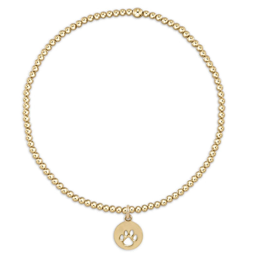 EGIRL Classic Gold 2mm Paw Print Disc Bead Bracelet (KIDS) - She Chester