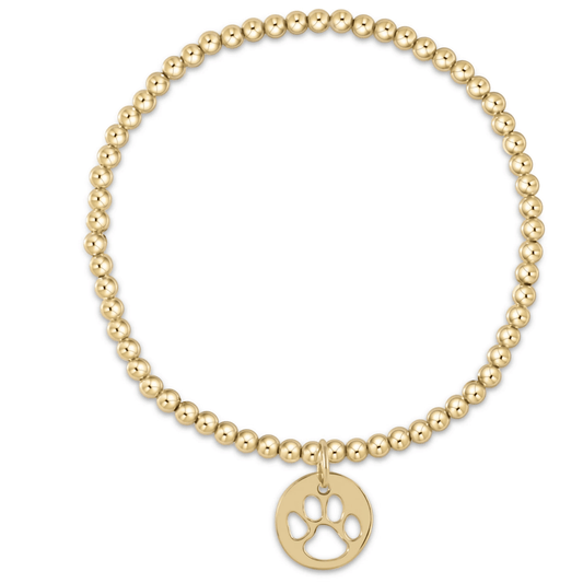 egirl Classic Gold 3mm Paw Print Charm Bracelet - She Chester