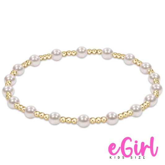 EGIRL Classic Serenity 4mm Pearl Bead Bracelet (KIDS) - She Chester