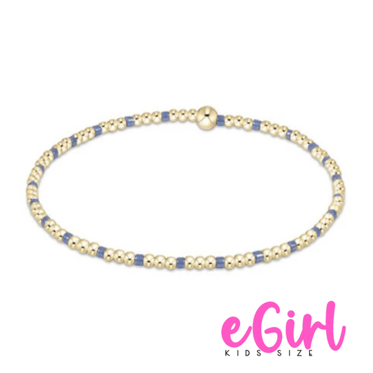 EGIRL HOPE SINCERITY PATTERN 2MM BEAD BRACELET - BRIGHT BLUE - She Chester