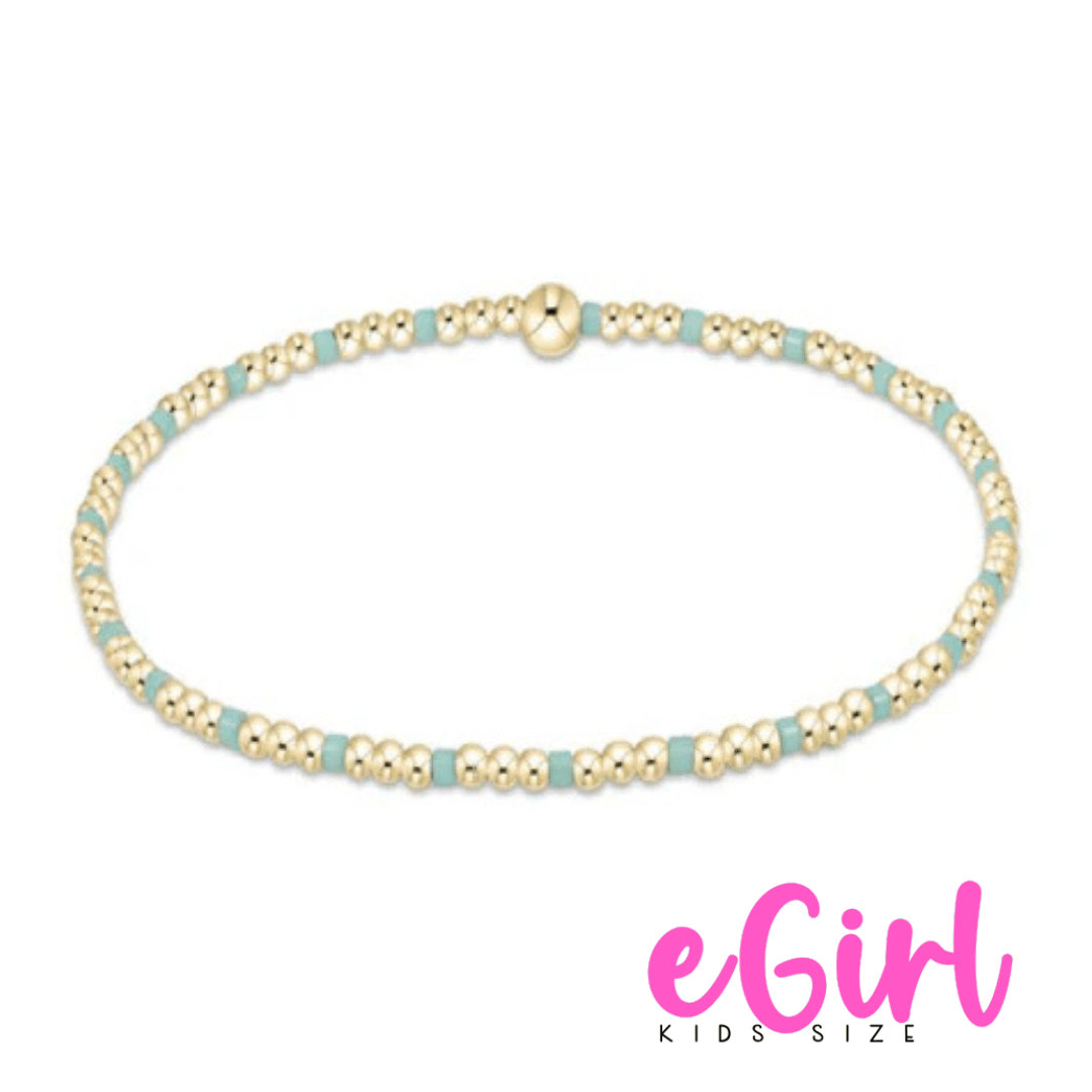 EGIRL HOPE SINCERITY PATTERN 2MM BEAD BRACELET - MINT - She Chester
