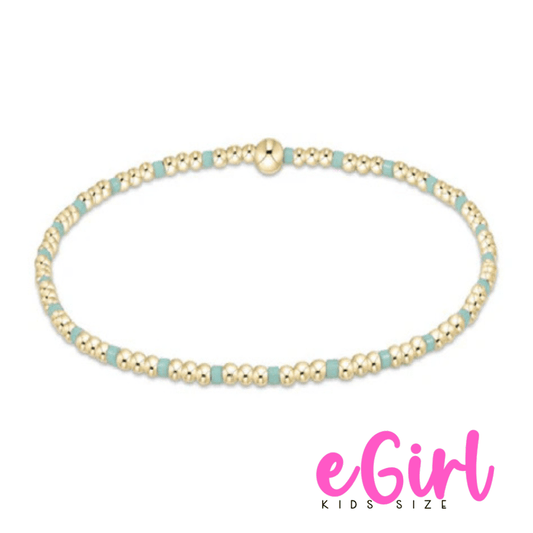 EGIRL HOPE SINCERITY PATTERN 2MM BEAD BRACELET - MINT - She Chester