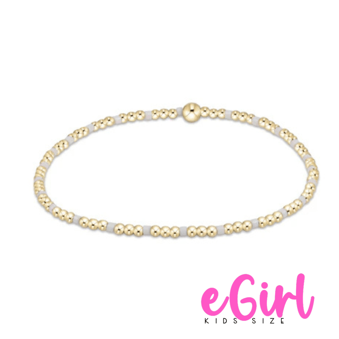 EGIRL HOPE SINCERITY PATTERN 2MM BEAD BRACELET - WHITE - She Chester