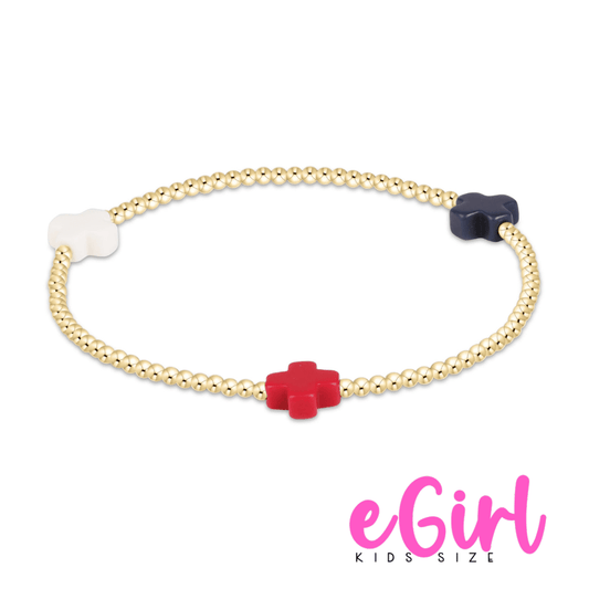 egirl Signature Cross 2mm GoldBracelet - Firecracker - She Chester