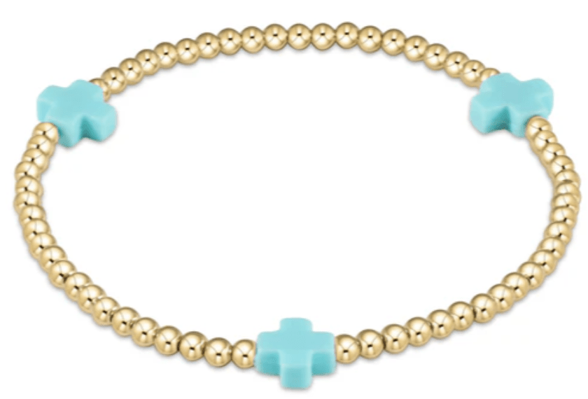 EGIRL Signature Cross Gold 3mm Turquoise (KIDS) - She Chester