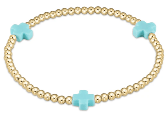 EGIRL Signature Cross Gold 3mm Turquoise (KIDS) - She Chester