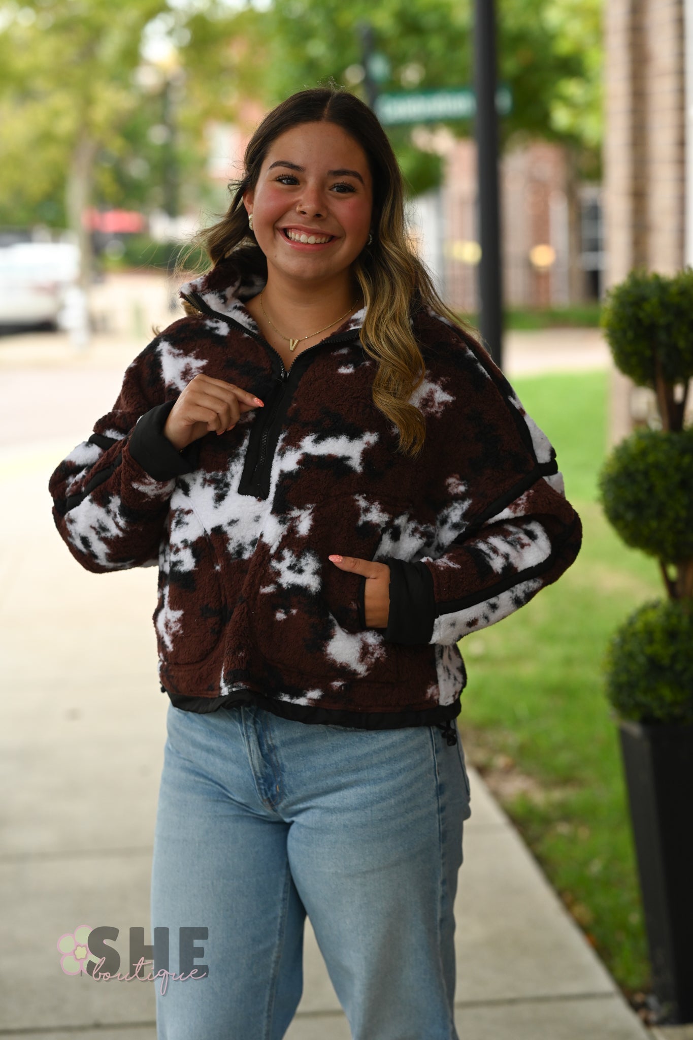 Eileen Cowprint Pullover - She Chester