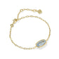 ELAINA LUXE CHAIN BRACELET GOLD LIGHT BLUE CZ - She Chester