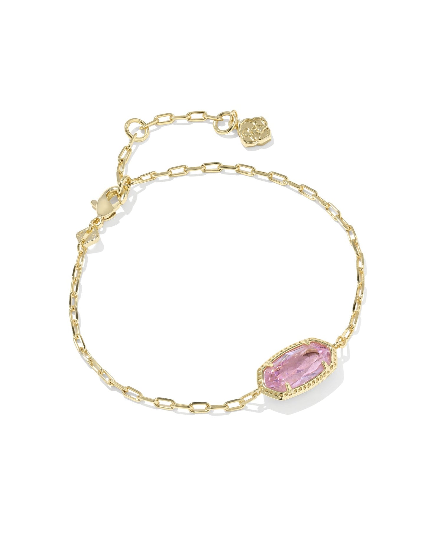 ELAINA LUXE CHAIN BRACELET GOLD LIGHT PINK CZ - She Chester