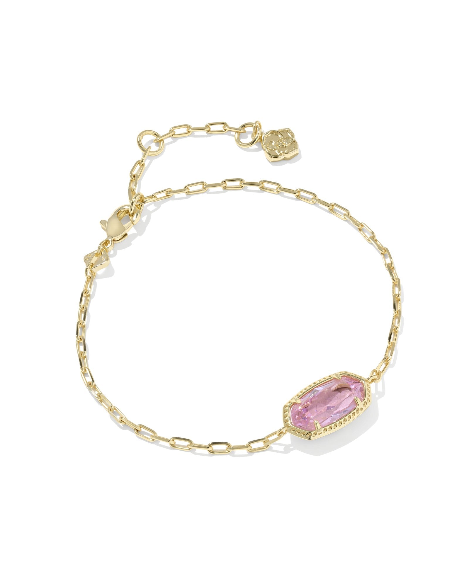 ELAINA LUXE CHAIN BRACELET GOLD LIGHT PINK CZ - She Chester