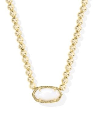 Elisa Beaded Necklace Gold Ivory MOP - She Chester